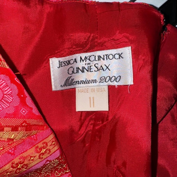 Jessica McClintock Pink and Red A-Line Skirt - Picture 7 of 8